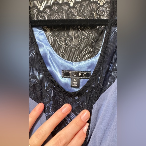 TCEC lavender and Navy Lace Mini Dress - Picture 6 of 7